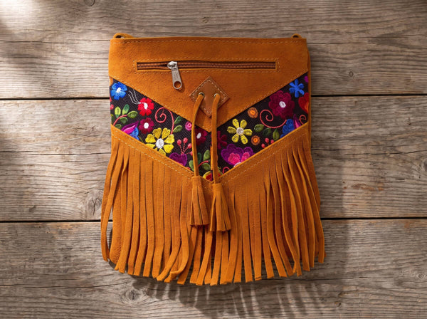 Suede Tassle Crossbody