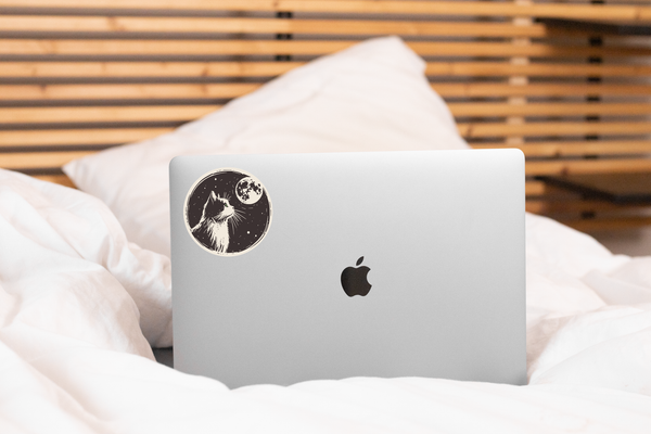 Moon Cat Sticker - space, cat, kitty, kitten, spooky