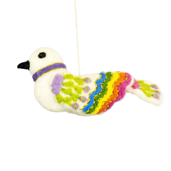 Bella Bird, White Ornament