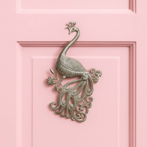 Large Peacock Haitian Metal Art Wall Accent