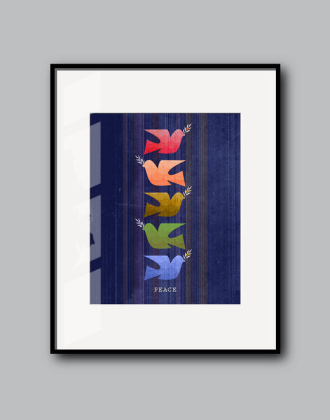 peace 5 Doves print