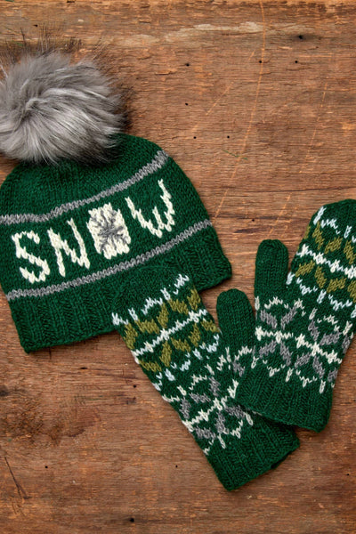 Freya Evergreen Knit Mittens