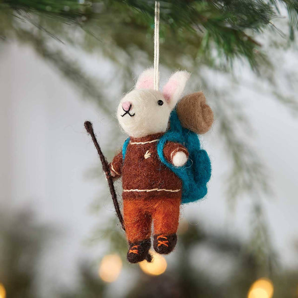 Hoppy Trails Bunny Christmas Ornament