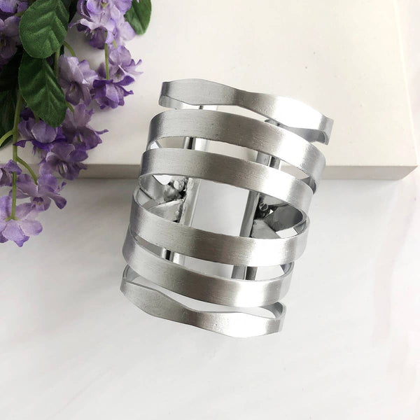 Ornate Arching Cuff - Silver