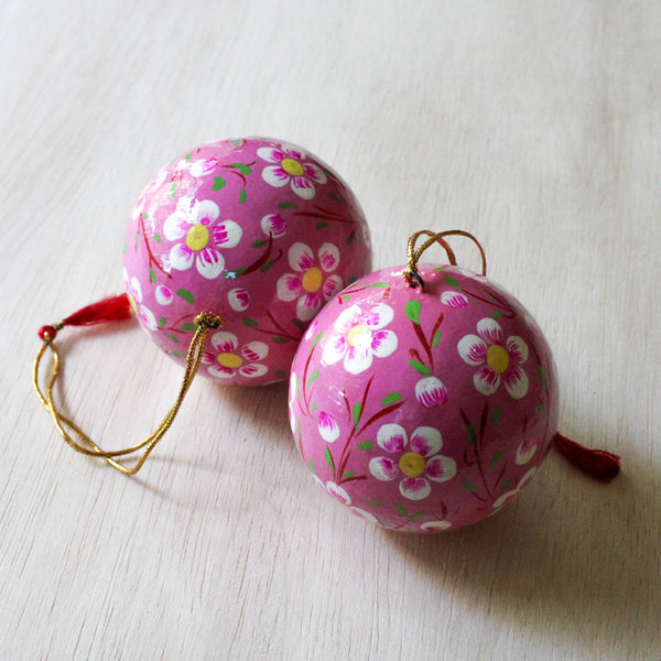 Paper Mache Ball Ornaments