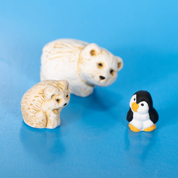 Miniature Nativity Polar Ceramic Set of 7 Christmas Gift