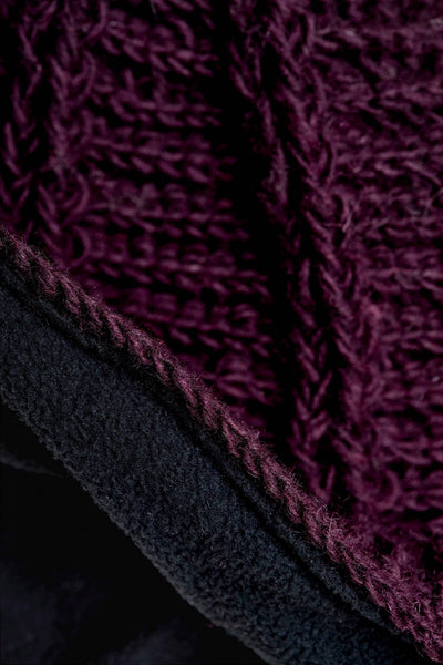 Brecken Deep Plum Knit Pom Beanie
