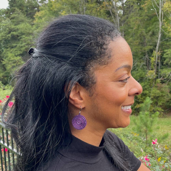 Woven Disc Earrings Small