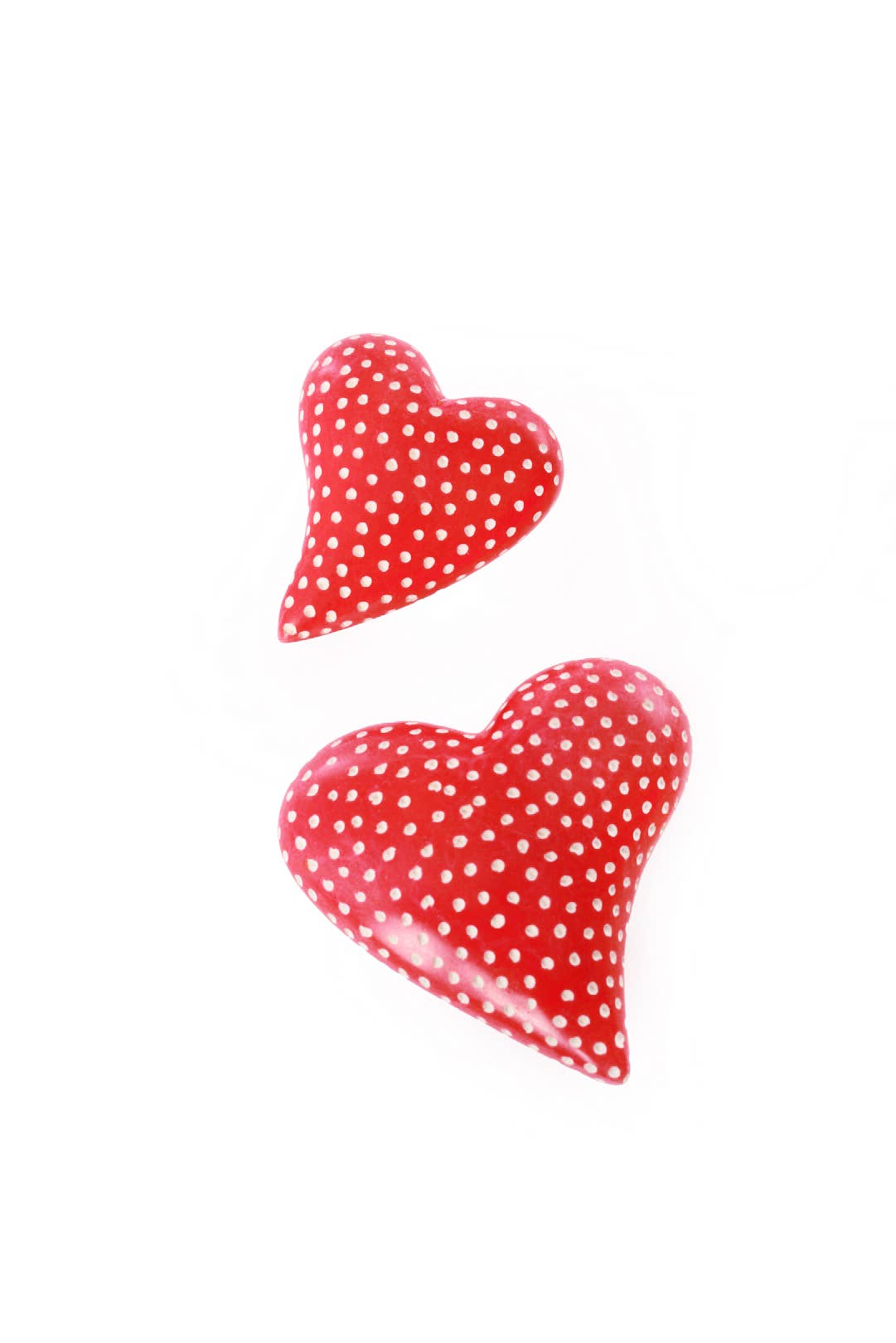 Chubby Off-Beat Red Soapstone Hearts