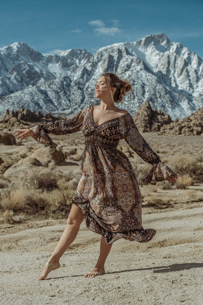 Whimsigoth Bohemian Midi Dress, Bell Sleeve Dress – Creative Women of the World Whimsigoth Bohemian Midi Dress, Bell Sleeve Dress – Creative Women of the World