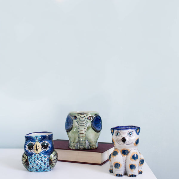 Hand Painted Fair Trade Guatemalan Ceramic Owl Coffee Mug