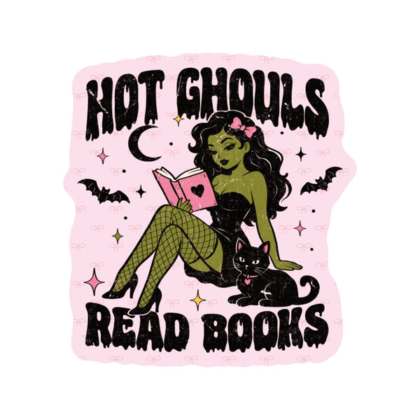 Hot Ghouls Read Books Halloween High Quality Vinyl Sticker