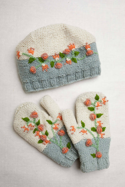 Flora Sage Knit Slippers