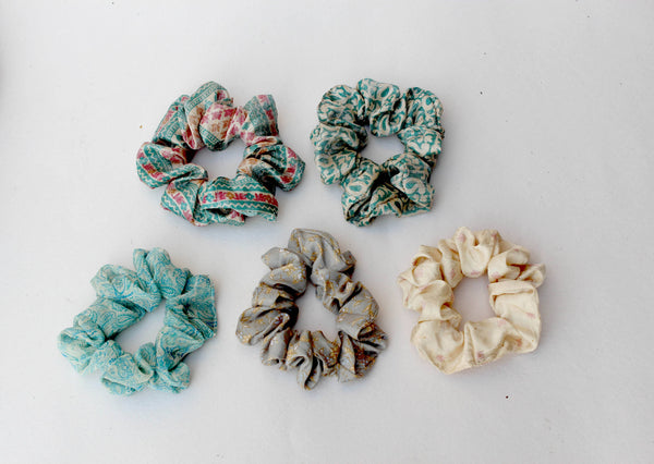 Upcycled Sari Scrunchies