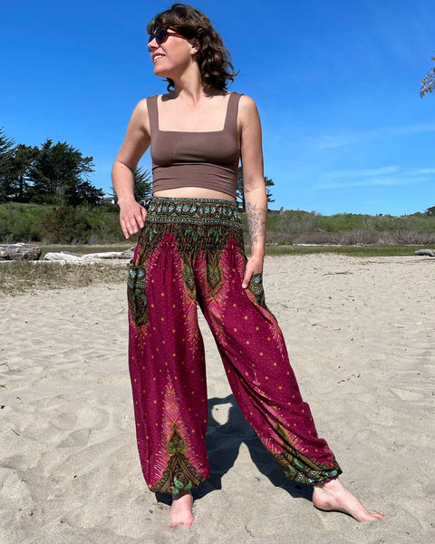 Peacock Pants: Teal / Open Ankle