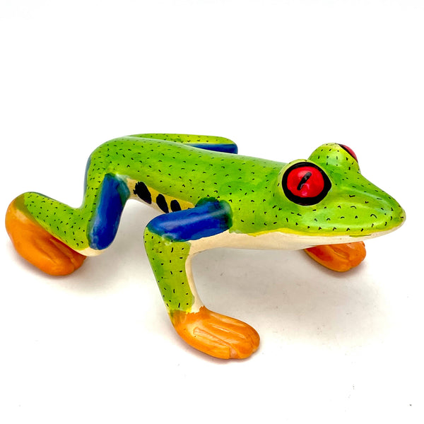 Soapstone Frog, Red Eyed Tree Frog, 6"