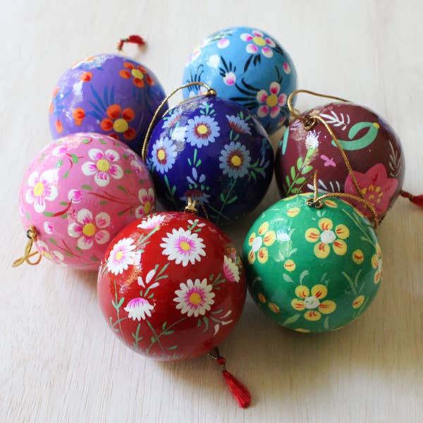 Paper Mache Ball Ornaments
