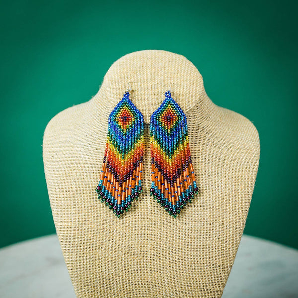 Rainbow XL Beaded Earring