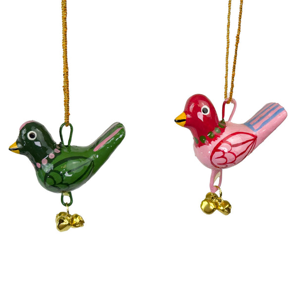 Handpainted Pink Birdie Ornament