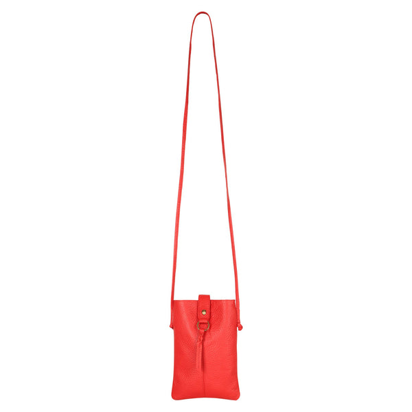 Jennie bag w/ slim strap closure & tassel - Bright Red