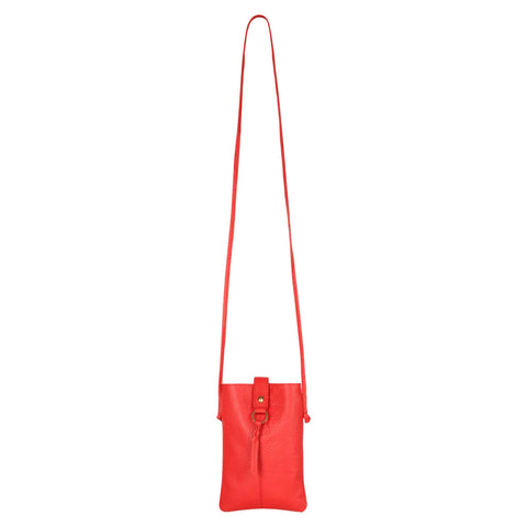 Jennie bag w/ slim strap closure & tassel - Bright Red