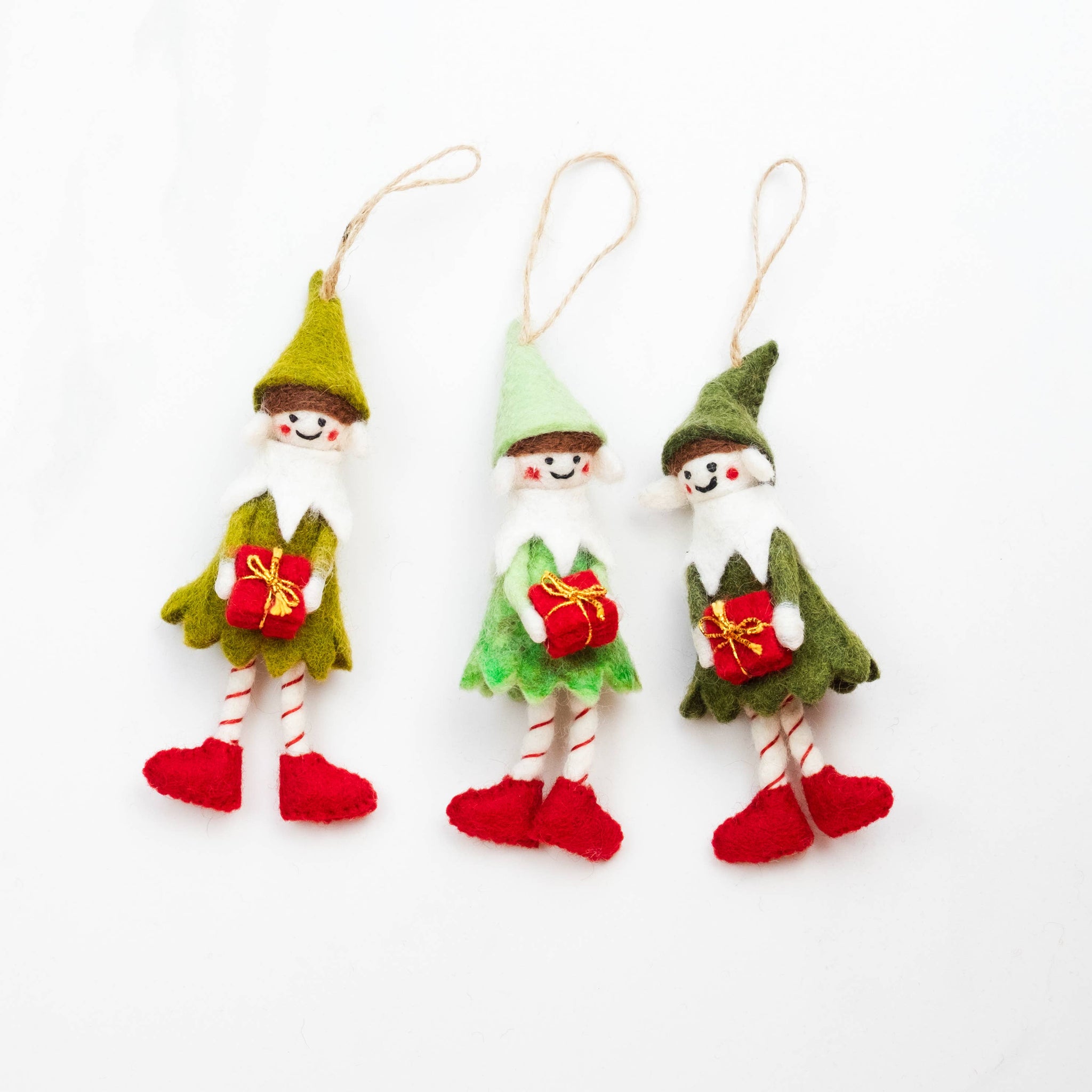 Felt Elf Christmas Ornaments