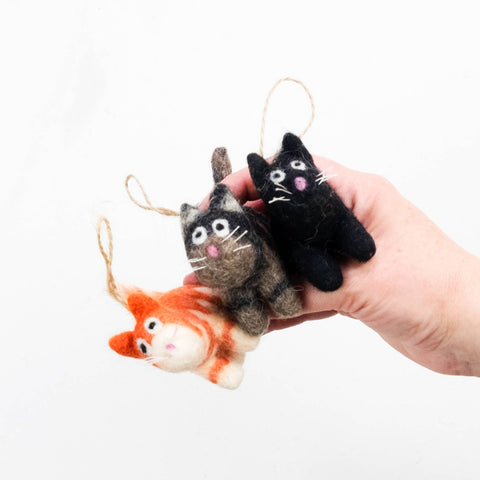 Little Felt Cat Ornaments