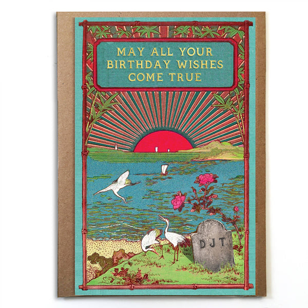 Birthday Wishes: Anti-Trump Card with Gravestone