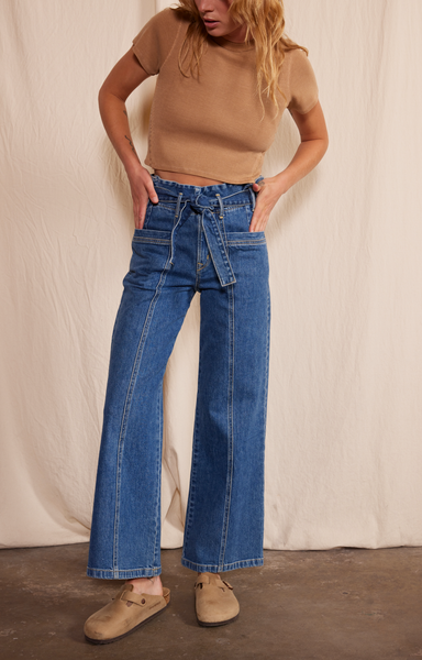 PENNY PAPERBAG WIDE LEG IN LAGUNA WASH