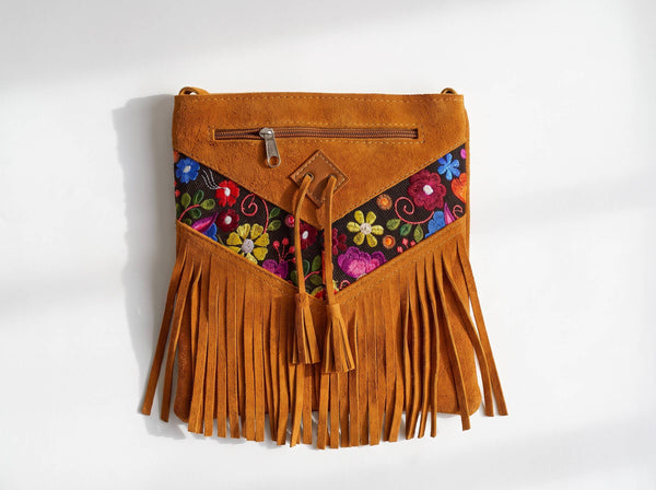Suede Tassle Crossbody
