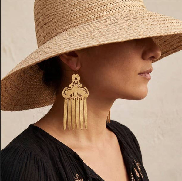 Brass Earrings, Bohemian Contemporary Handmade Jewelry