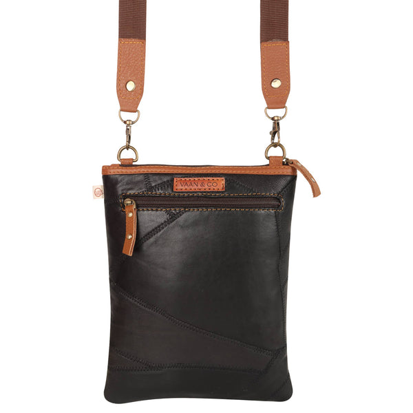 Small Crossbody with Front Pocket in Brown