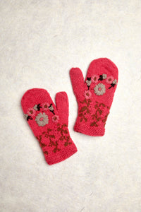 Lila Dusty Rose Knit Mittens