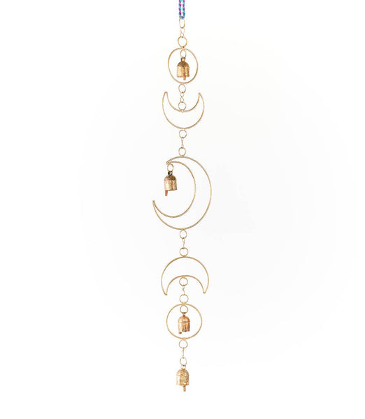 Indukala Large Moon Phase Bell Wind Chime - Home Decor