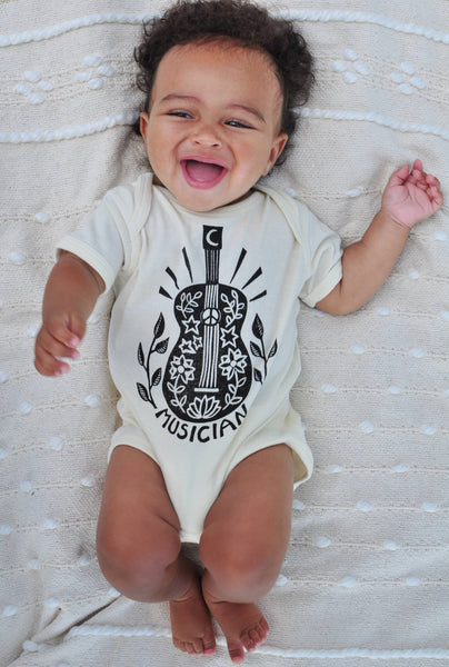 Musician Vibes Baby Bodysuit, Guitar baby outfit