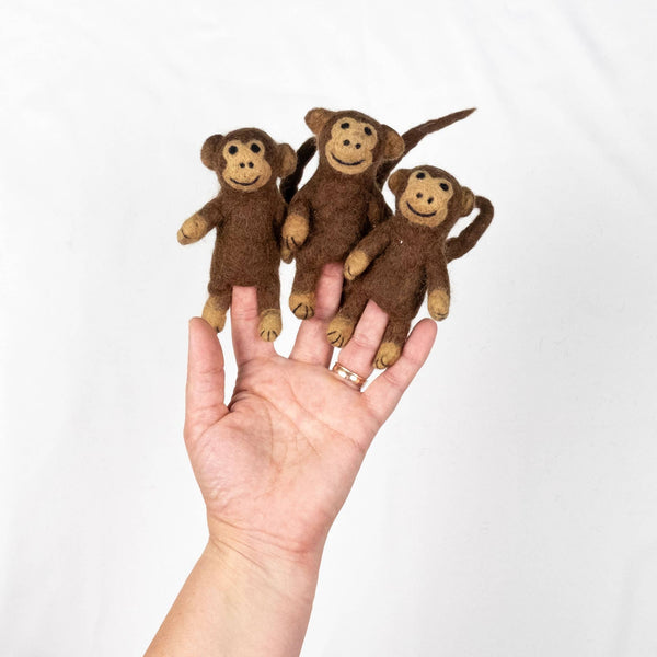 Felt Finger Puppets - Monkey