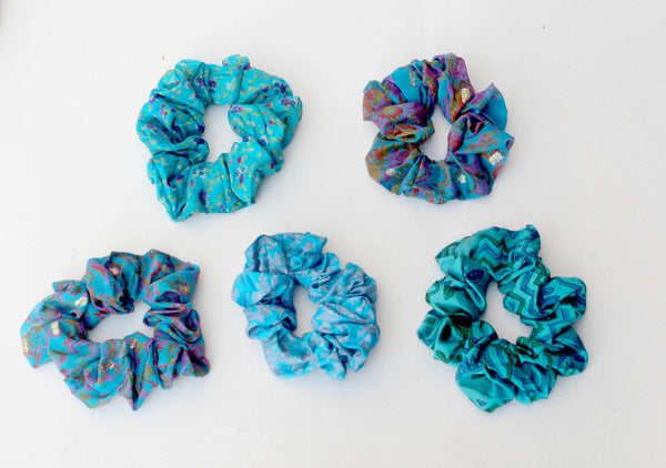 Upcycled Sari Scrunchies