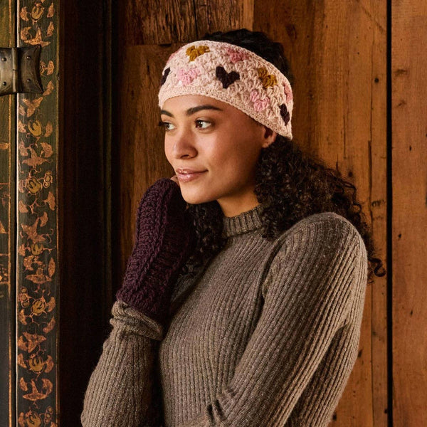 Brecken Deep Plum Knit Mittens