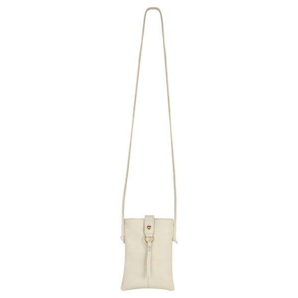 Jennie Small bag w/ slim strap closure & tassel- Cream White