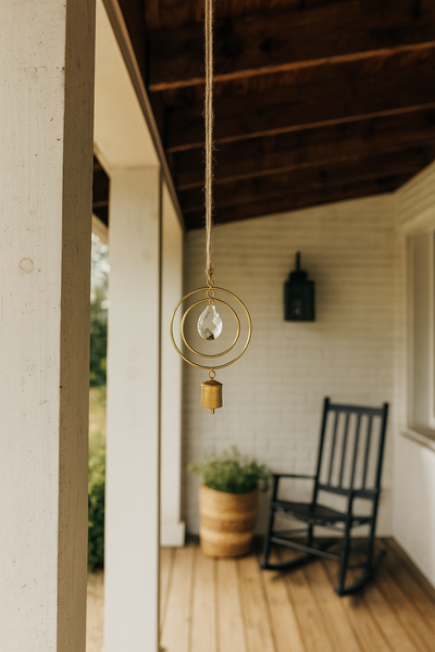 Suyra Two Circle Crystal Suncatcher Wind Chime - Hand Tuned