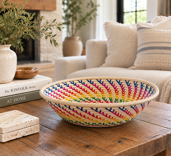 Rainbow Raffia Baskets