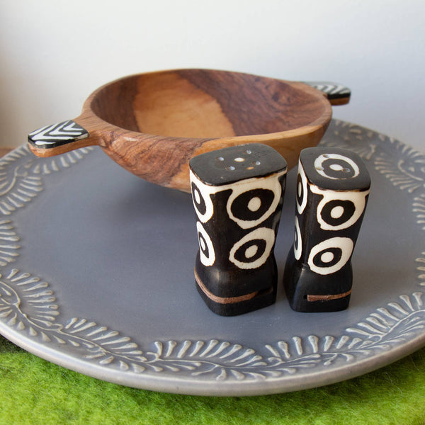 Batik Bone Salt & Pepper Shakers, Traditional Batik