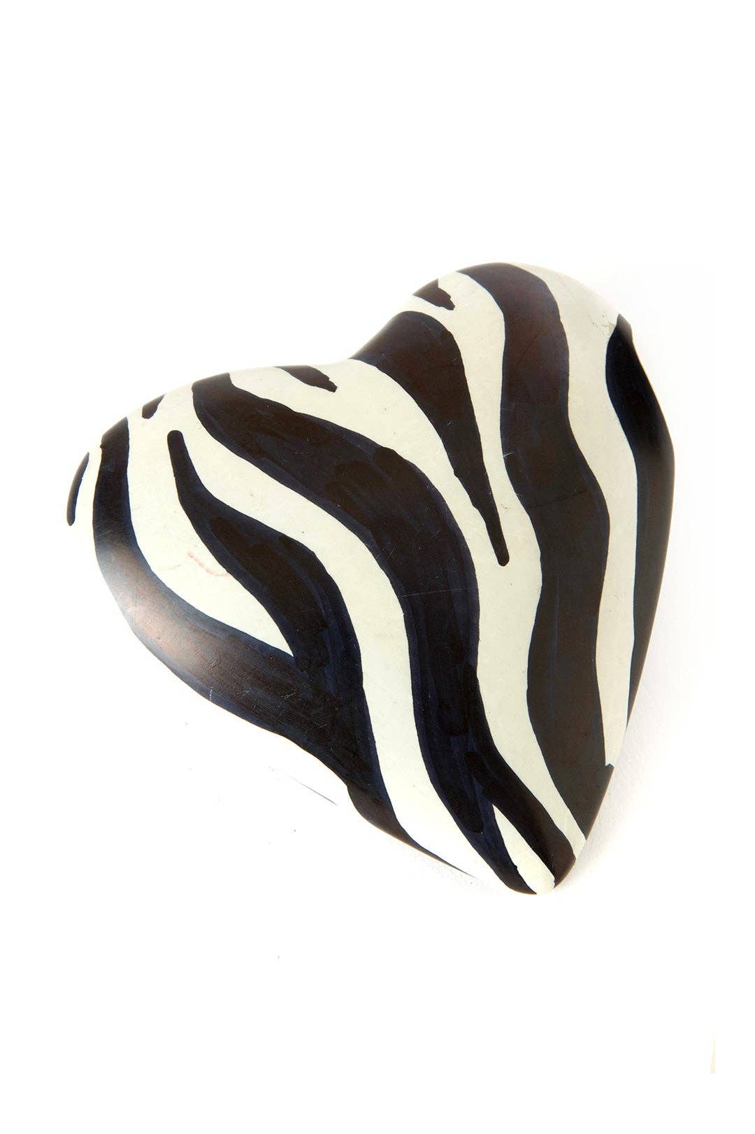 Kenyan Zebra Print Soapstone Heart Keepsake