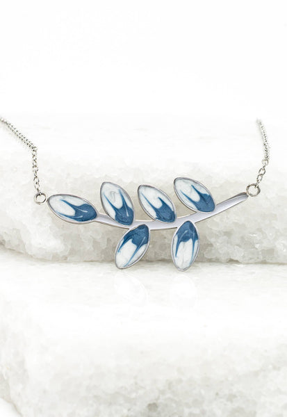 Hope Grows Necklace in Silver & Blue