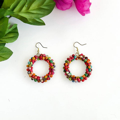 Wreathed Kantha Earrings