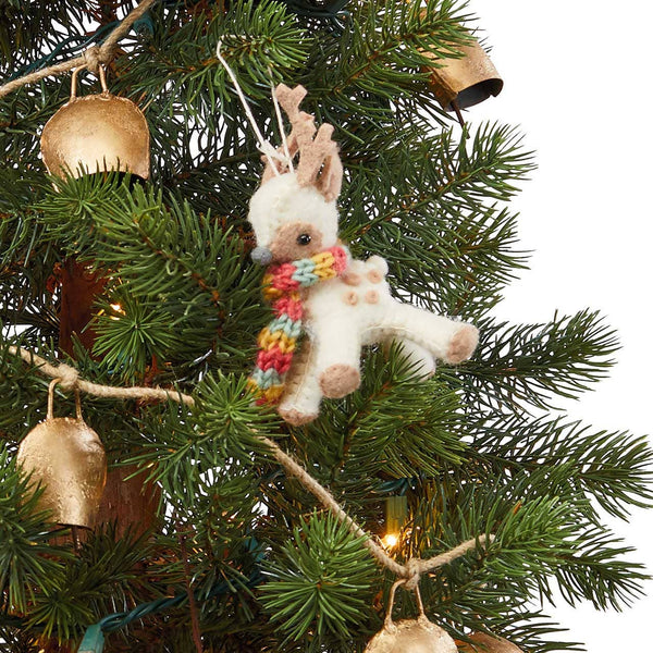 Cream Reindeer Christmas Ornament