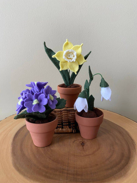 Snow Drop Felt Forever Flower (January Birth Month Flower) 