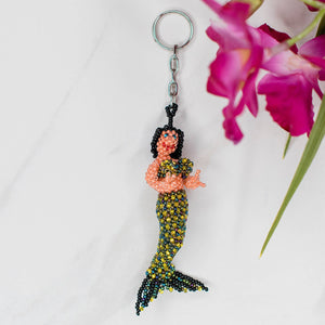 Large Mermaid Beaded Keychain