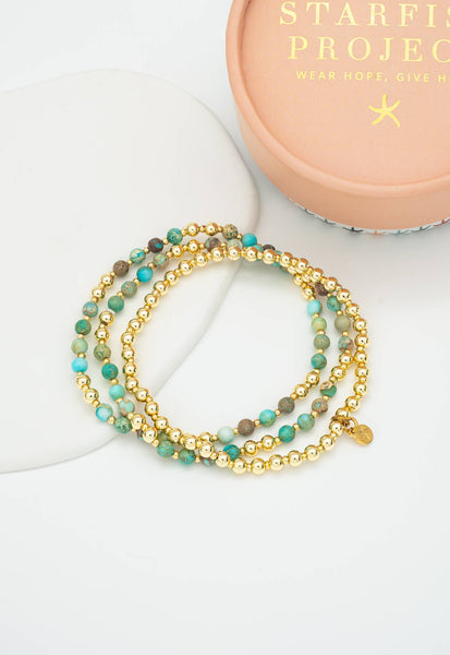 Light We Carry Bracelet Set in  Turquoise