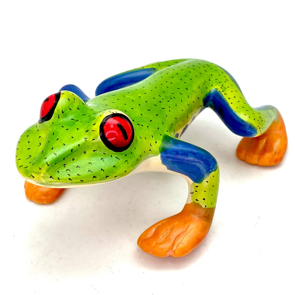 Soapstone Frog, Red Eyed Tree Frog, 6"